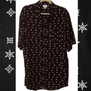 LuLaRoe Michael Button-up Collar Shirt Black & White - XL